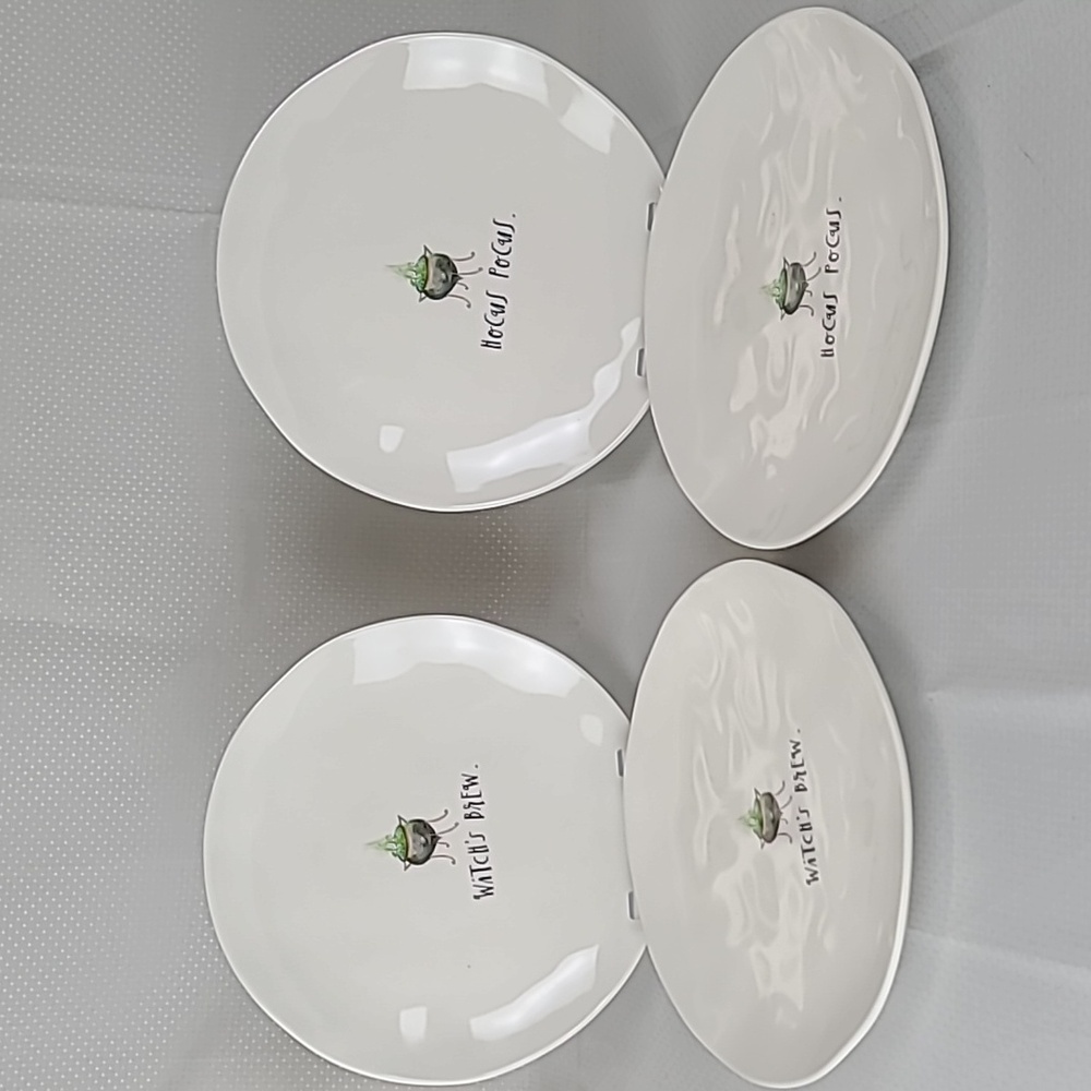 Rae Dunn Halloween Theme Melamine Plates (4)